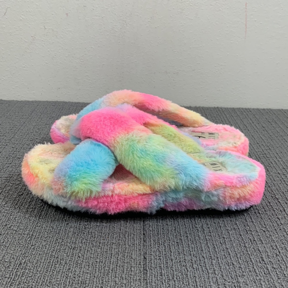 Mix No. 6 Platform Slipper Sandals Womens Size 9 Tie Dye Fuzzy Amatta Slides - Picture 6 of 13
